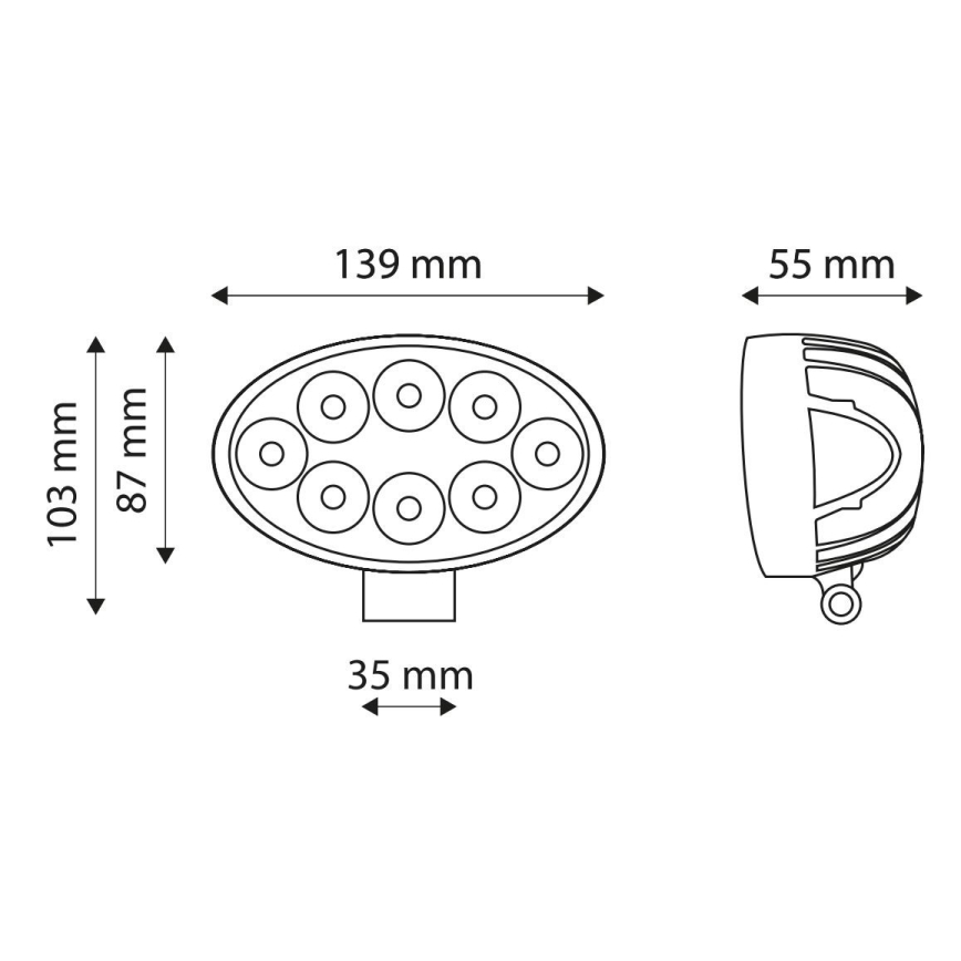 LED Прожектор за кола EPISTAR 8xLED/24W/10-30V IP67 6000K