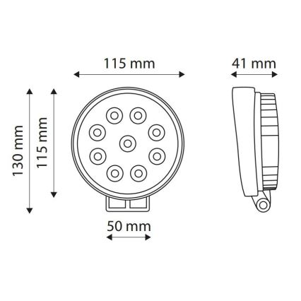 LED Прожектор за кола EPISTAR 9xLED/27W/10-30V IP67 6000K