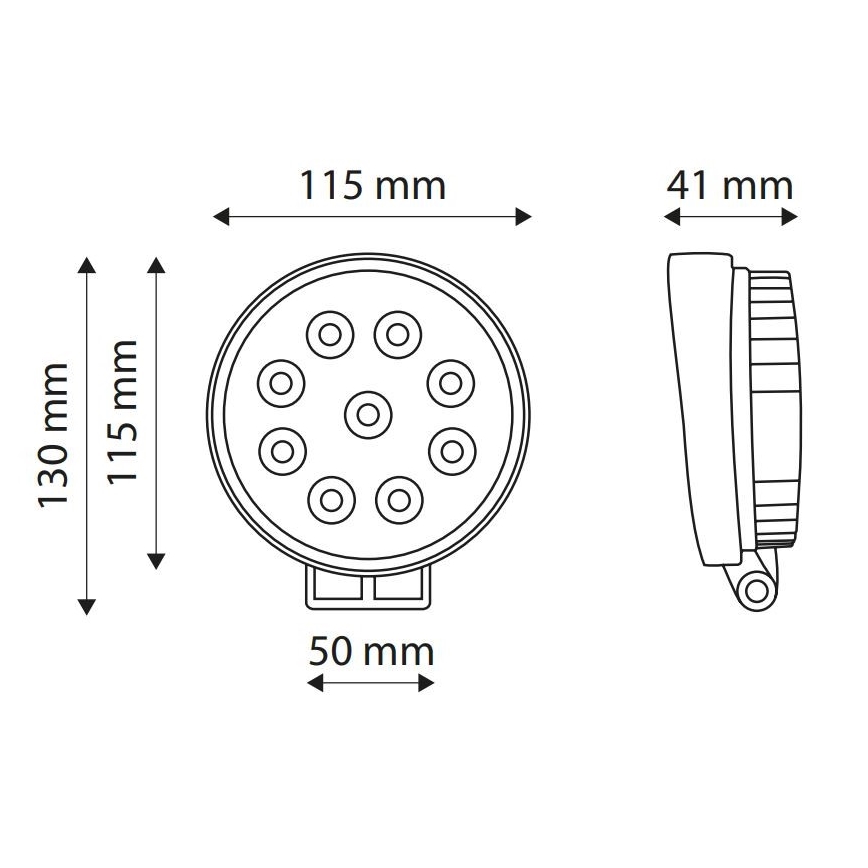 LED Прожектор за кола EPISTAR 9xLED/27W/10-30V IP67 6000K