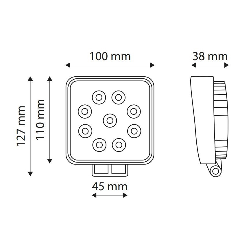 LED Прожектор за кола EPISTAR 9xLED/27W/10-30V IP67 6000K
