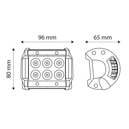 LED Прожектор за кола EPISTAR LED/18W/10-30V IP67 6000K