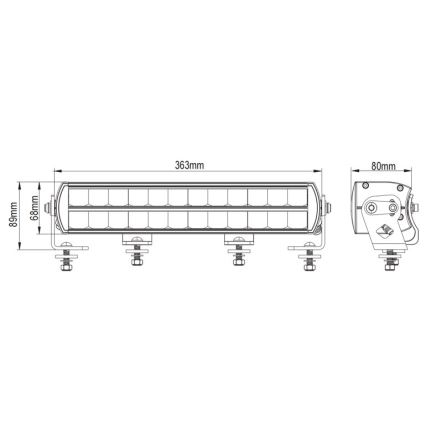 LED Рампа за автомобилно осветление BLACK OFF ROAD LED/120W/9-36V IP69 6000K