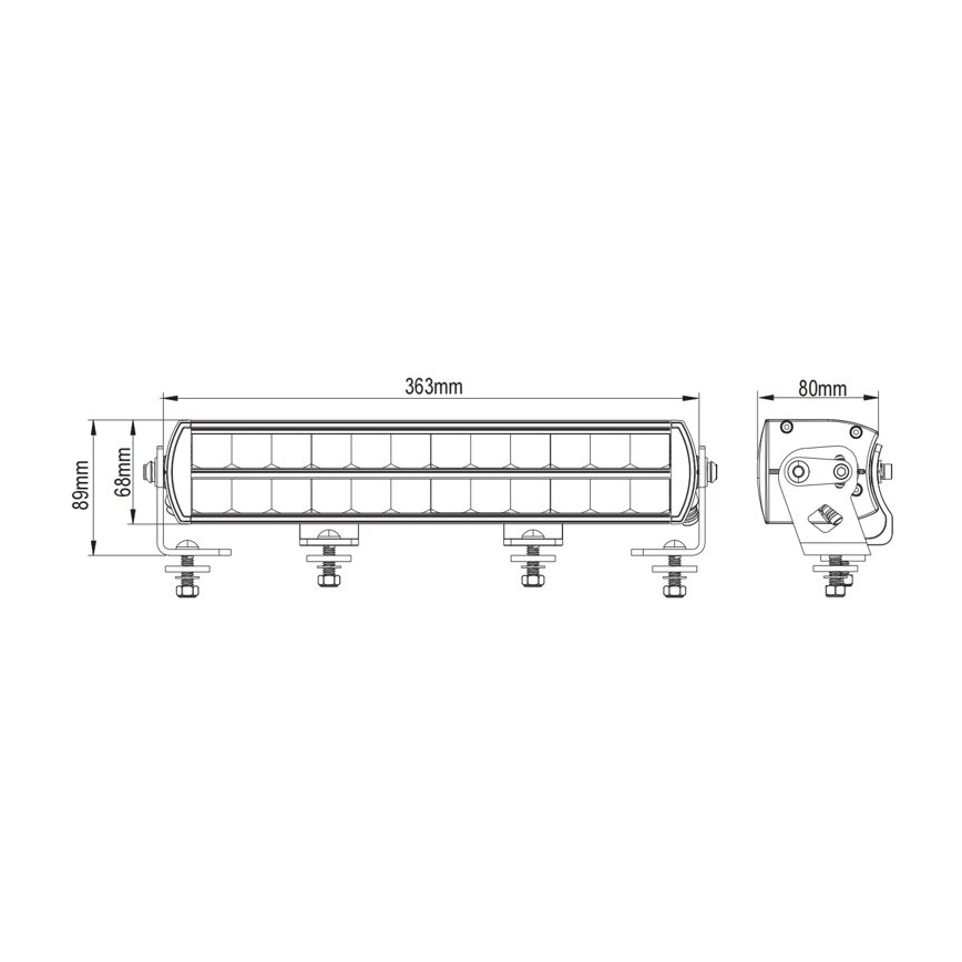 LED Рампа за автомобилно осветление BLACK OFF ROAD LED/120W/9-36V IP69 6000K