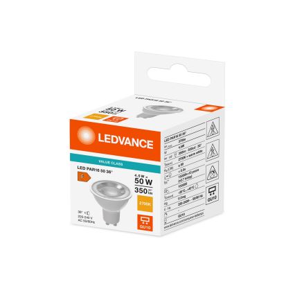 LED рефлекторна крушка PAR16 GU10/4,5W/230V 2700K 36° - Ledvance