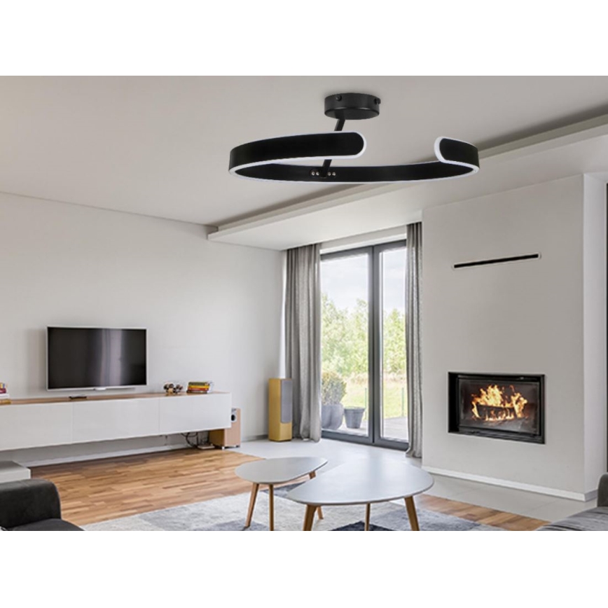 LED Регулируема плафониера LED/72W/230V 3000-6500K черна + дистанционно управление