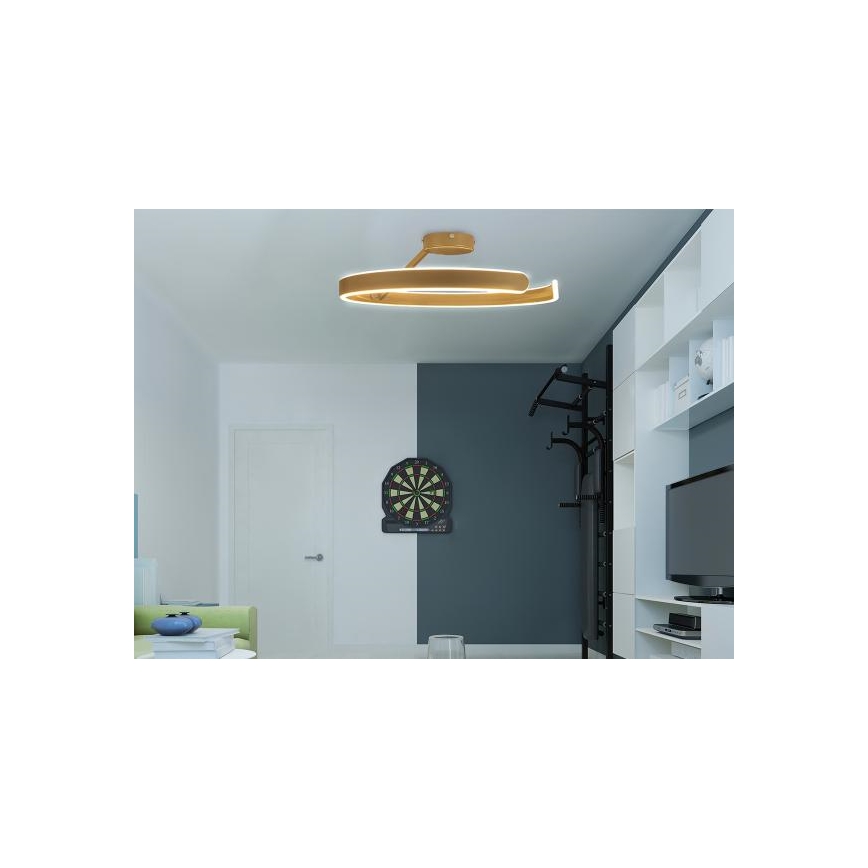 LED Регулируема плафониера LED/72W/230V 3000-6500K златист + дистанционно управление