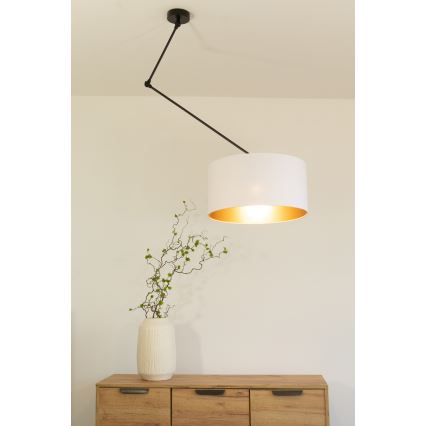 LED регулируем полилей на прът GORTA 1xE27/60W/230V бял/златен
