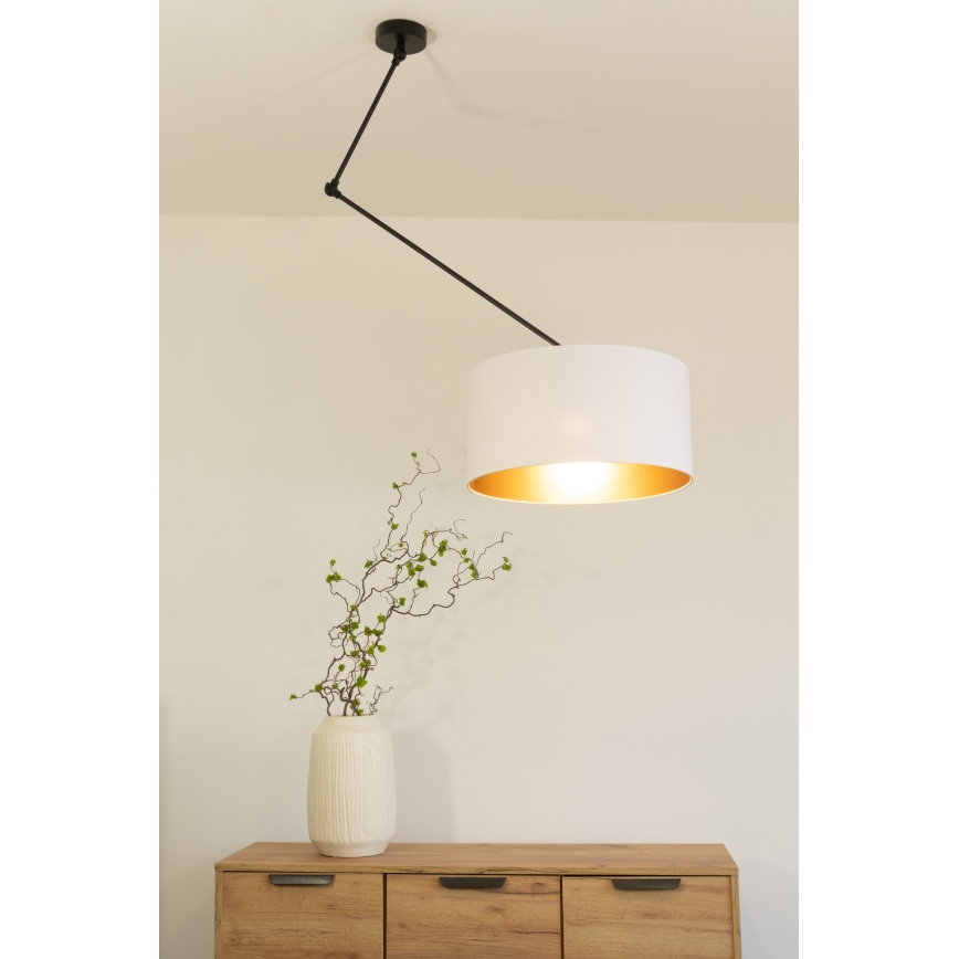 LED регулируем полилей на прът GORTA 1xE27/60W/230V бял/златен