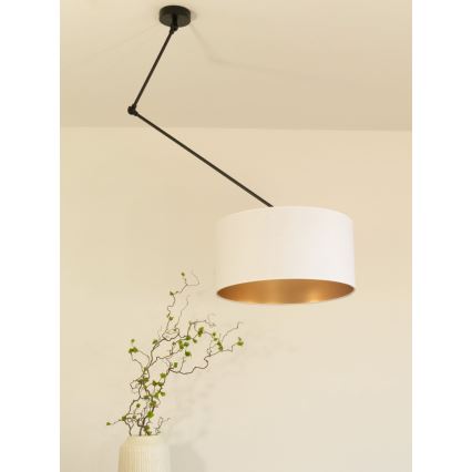 LED регулируем полилей на прът GORTA 1xE27/60W/230V бял/златен