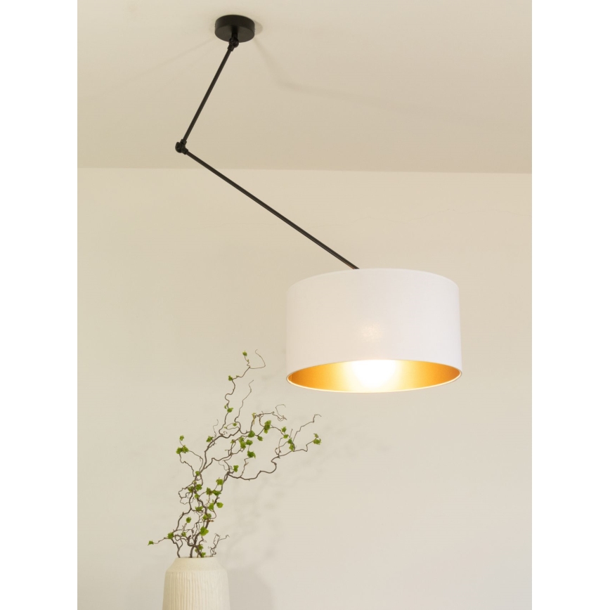 LED регулируем полилей на прът GORTA 1xE27/60W/230V бял/златен