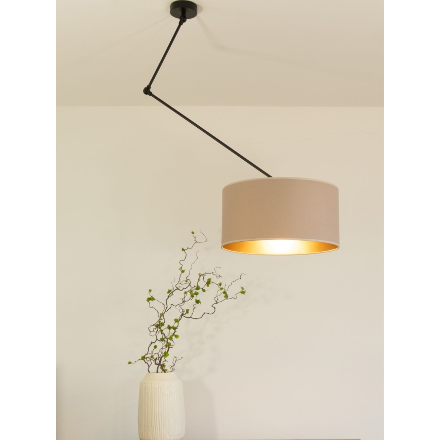 LED регулируем полилей на тръба GORTA 1xE27/60W/230V бежов/златист