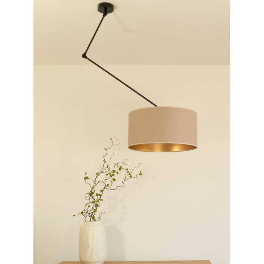 LED регулируем полилей на тръба GORTA 1xE27/60W/230V бежов/златист
