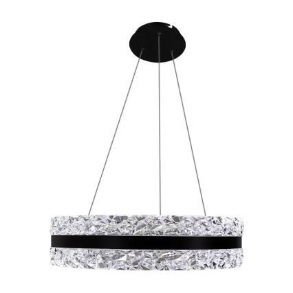 LED регулируема кристална полилей на кабел LED/80W/230V 3000-6500K черен + дистанционно управление