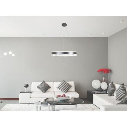 LED регулируема кристална полилей на кабел LED/80W/230V 3000-6500K черен + дистанционно управление