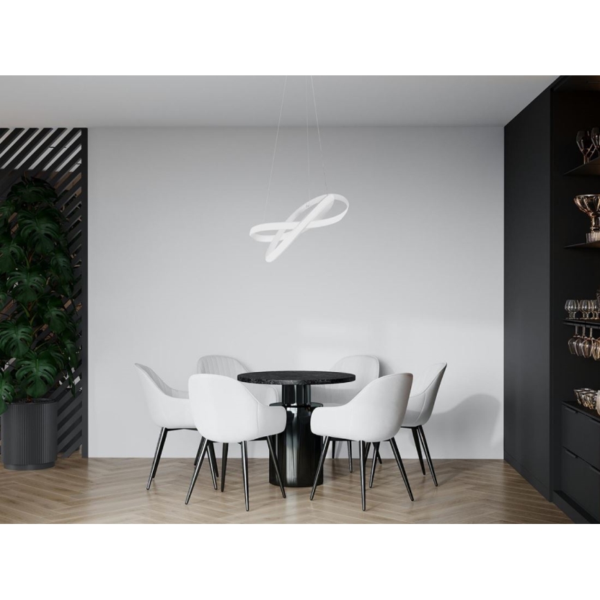 LED регулируема лампа на кабел LED/70W/230V 3000-6500K Ø 55 см бяла + дистанционно управление