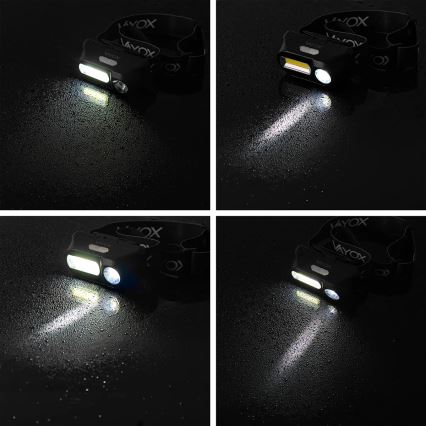 LED регулируема презареждаема челна лампа 2xLED/5V IPX4 250 лм 2000 mAh