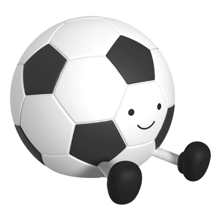 LED регулируема детска сензорна лампа FOOTBALL LED/2W/5V USB 1200 mAh бяла/черна