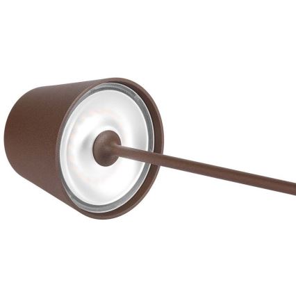 LED регулируема докосваема презареждаема настолна лампа LED/2W/5V 4400 mAh 3000K IP54 кафява