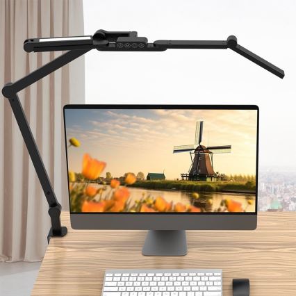 LED регулируема сензорна гъвкава настолна лампа POINTIQ LED/24W/230V 3000-6500K CRI 92 черна