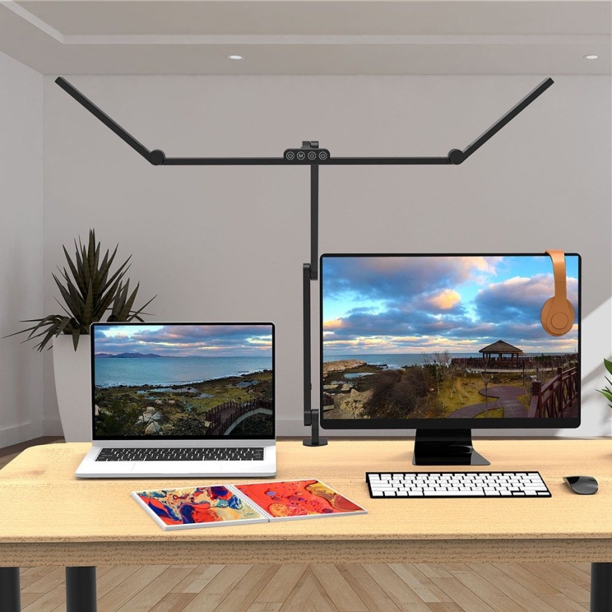 LED регулируема сензорна гъвкава настолна лампа POINTIQ LED/36W/230V 3000-6500K CRI 92 черна