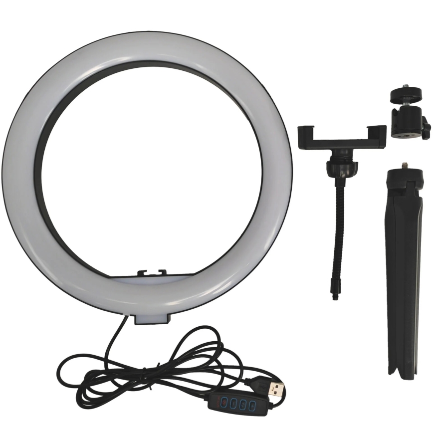 LED регулируема лампа със стойка и държач за влогинг LED/10W/5V 2700-6500K