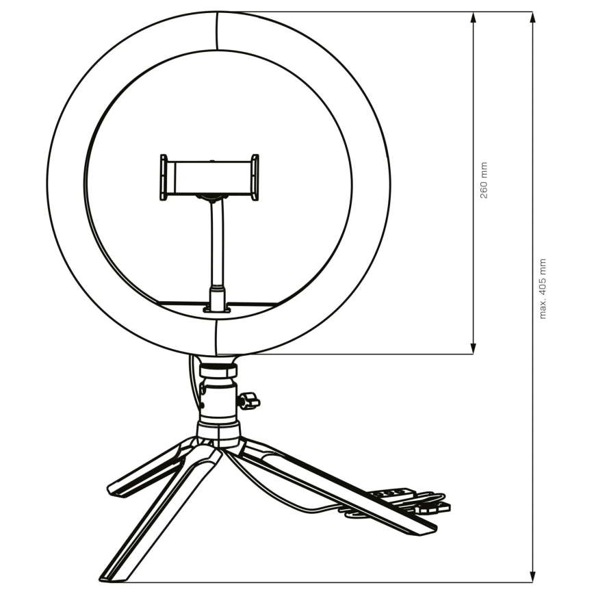 LED регулируема лампа със стойка и държач за влогинг LED/10W/5V 2700-6500K
