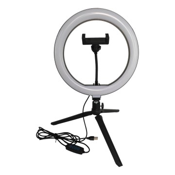 LED регулируема лампа със стойка и държач за влогинг LED/10W/5V 2700-6500K
