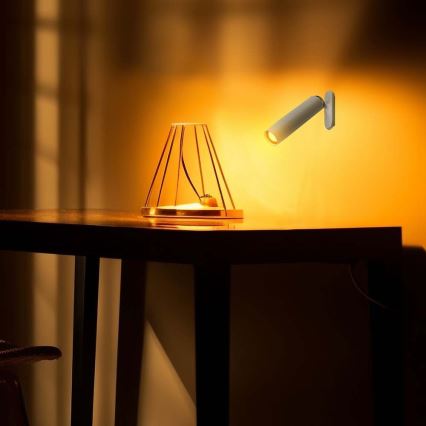 LED регулируема магнитна презареждаща се настолна лампа 3 в 1 LED/3W/5V 4000K 1500 mAh бяла