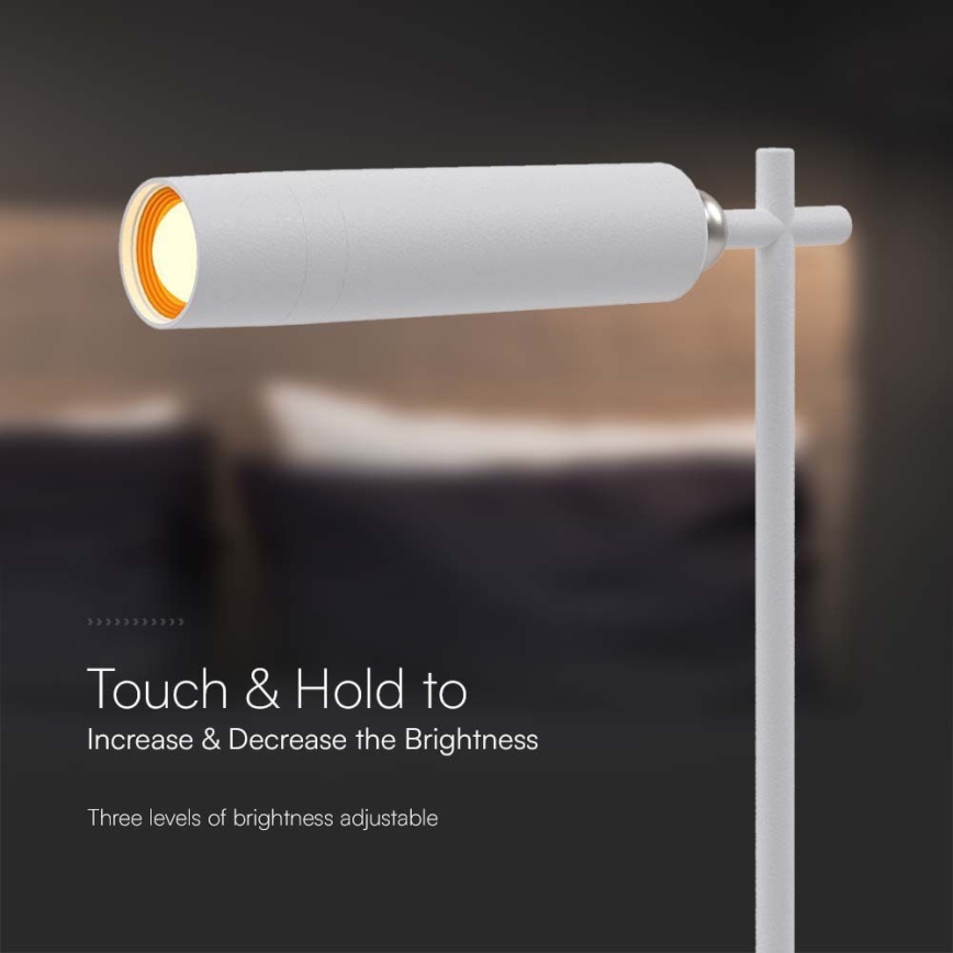 LED регулируема магнитна презареждаща се настолна лампа 3 в 1 LED/3W/5V 4000K 1500 mAh бяла