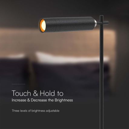 LED регулируема магнитна презареждаща се настолна лампа 3в1 LED/3W/5V 4000K 1500 mAh черна