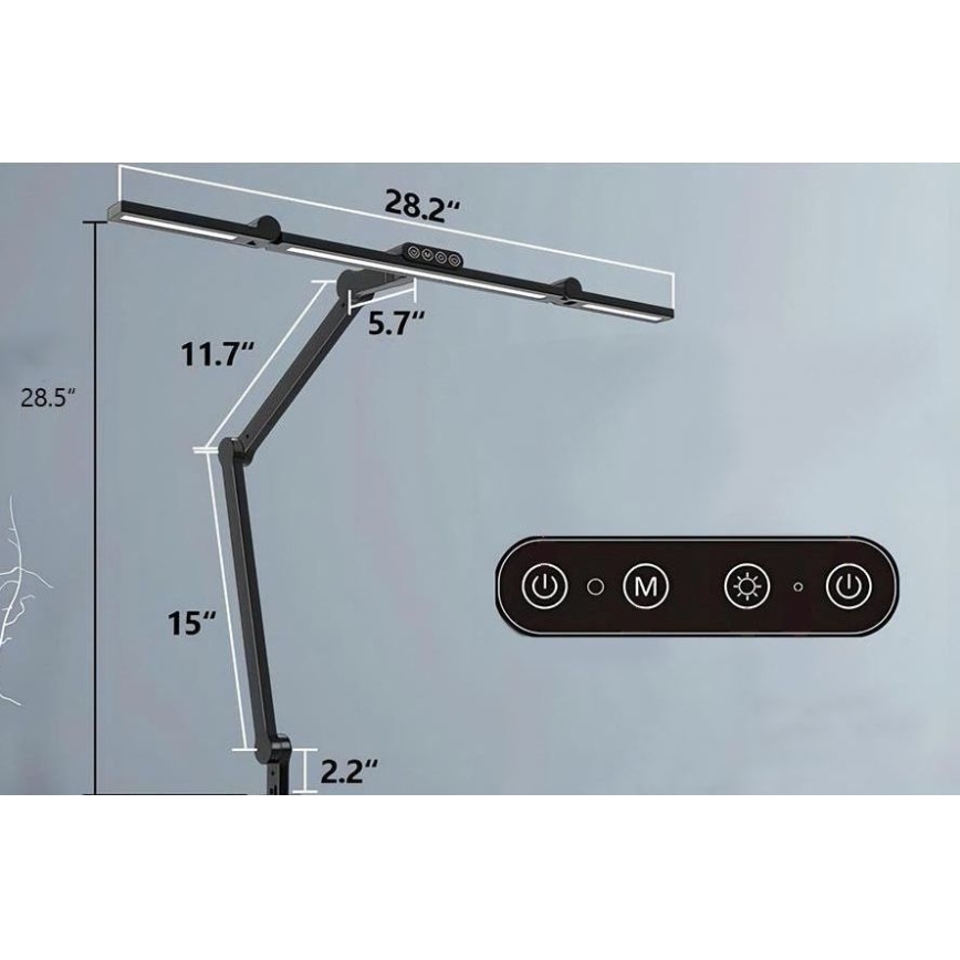 LED регулируема сензорна гъвкава настолна лампа LED/24W/230V 3000-6500K CRI 92 черна