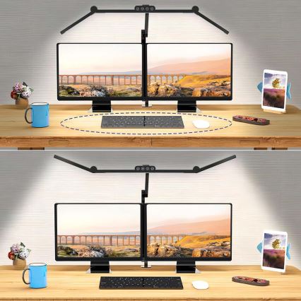 LED регулируема сензорна гъвкава настолна лампа LED/24W/230V 3000-6500K CRI 92 черна