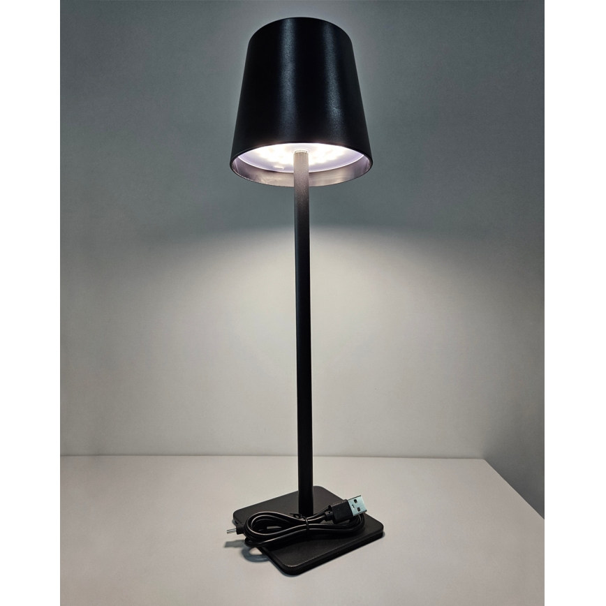 LED регулируема настолна лампа с докосване LED/5W/5V USB 1200 mAh черна