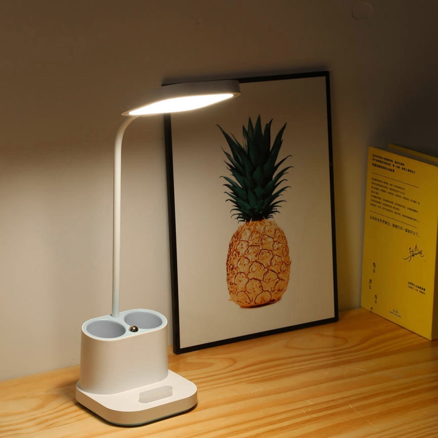 LED регулируема презареждаема настолна лампа с държач и powerbank LED/5W/5V 2400mAh