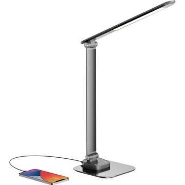 LED регулируема настолна лампа с USB LED/7,5W/230V 3000K/4000K/5500K антрацит