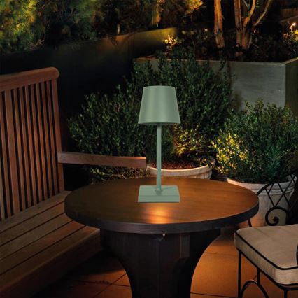 LED Регулируема презареждаема настолна лампа с докосване TABLO LED/3,5W/5V 5200mAh зелена