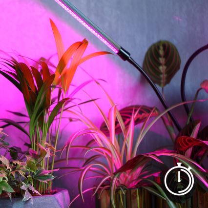 LED регулируема гъвкава настолна лампа за отглеждане на растения VITARO 3xLED/10W/230V черна