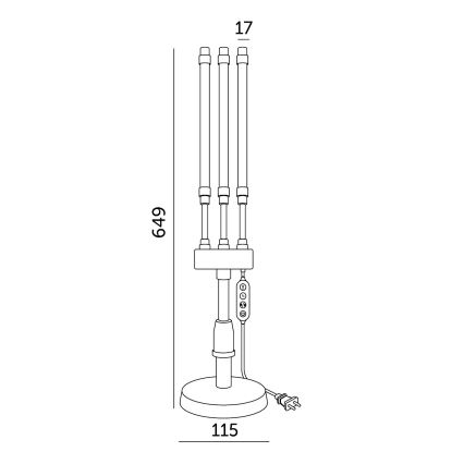 LED регулируема гъвкава настолна лампа за отглеждане на растения VITARO 3xLED/10W/230V черна