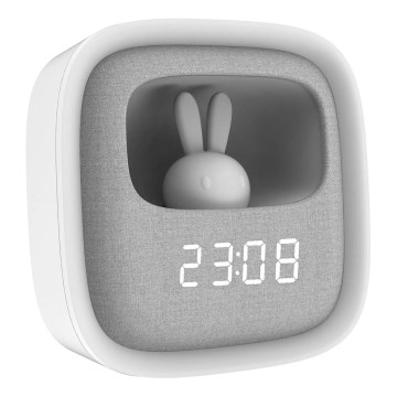 LED регулируема нощна лампа с будилник BUNNY LED/1,2W/5V 3000K