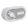 LED регулируема нощна лампа с будилник BUNNY LED/1,2W/5V 3000K