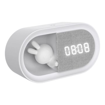 LED регулируема нощна лампа с будилник BUNNY LED/1,2W/5V 3000K