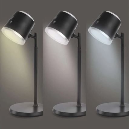 LED регулируема презареждаема настолна лампа 4 в 1 LED/6W/3,7V 3000K/4000K/6500K 1500mAh черна