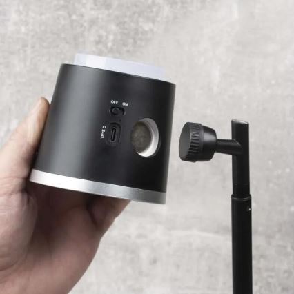 LED регулируема презареждаема настолна лампа 4 в 1 LED/6W/3,7V 3000K/4000K/6500K 1500mAh черна