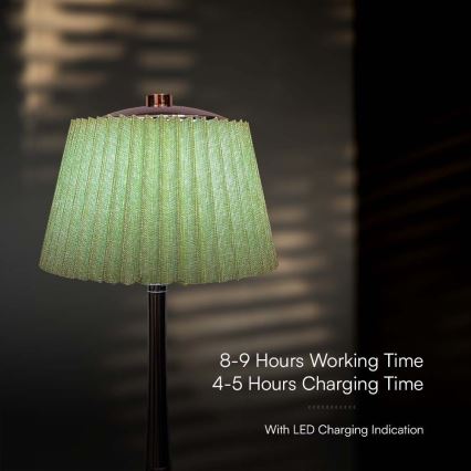LED регулируема презареждаема настолна лампа с докосване LED/1,5W/5V 3000/4000/6000K 1800 mAh зелена