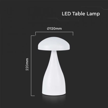LED регулируема презареждаема настолна лампа с докосване LED/1W/5V 3000-6000K 1800 mAh бяла