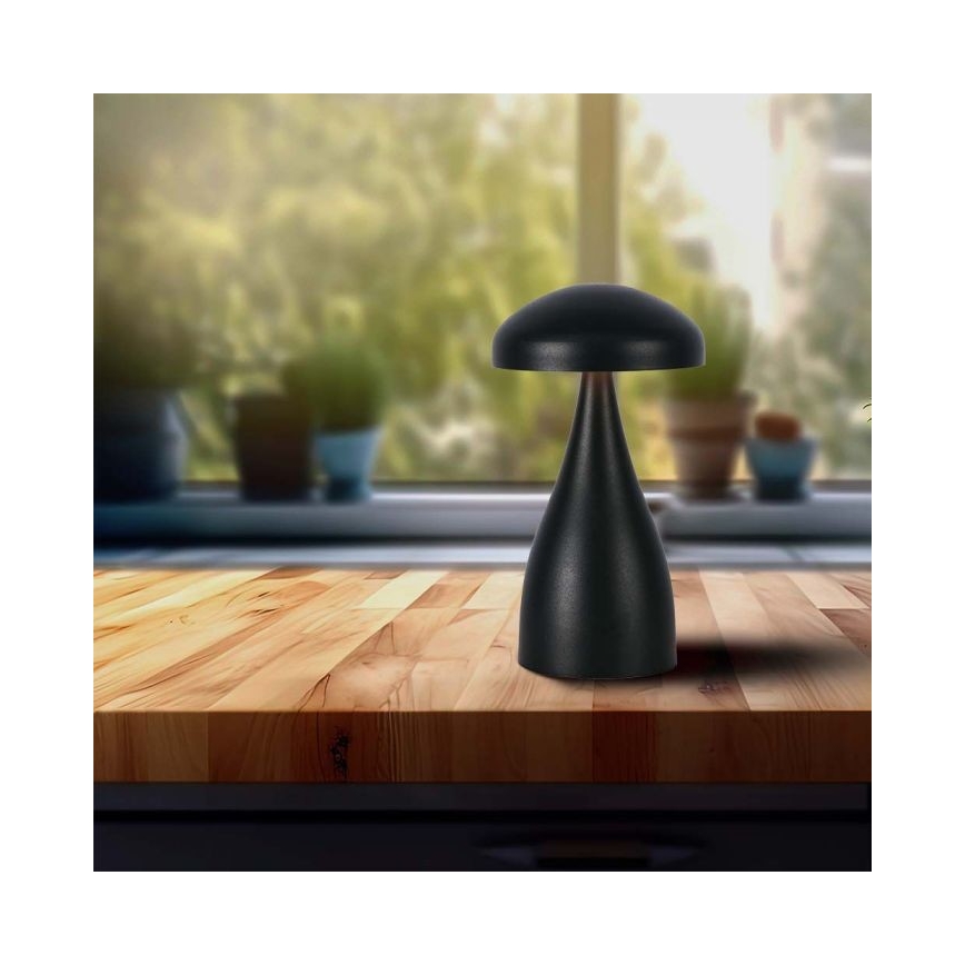 LED регулируема презареждаема настолна лампа с докосване LED/1W/5V 3000-6000K 1800 mAh черна