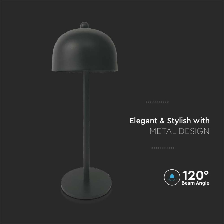 LED регулируема презареждаема настолна лампа с докосване LED/1W/5V 3000-6000K 1800 mAh черна