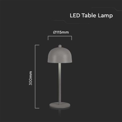 LED регулируема презареждаема настолна лампа с докосване LED/1W/5V 3000-6000K 1800 mAh сива