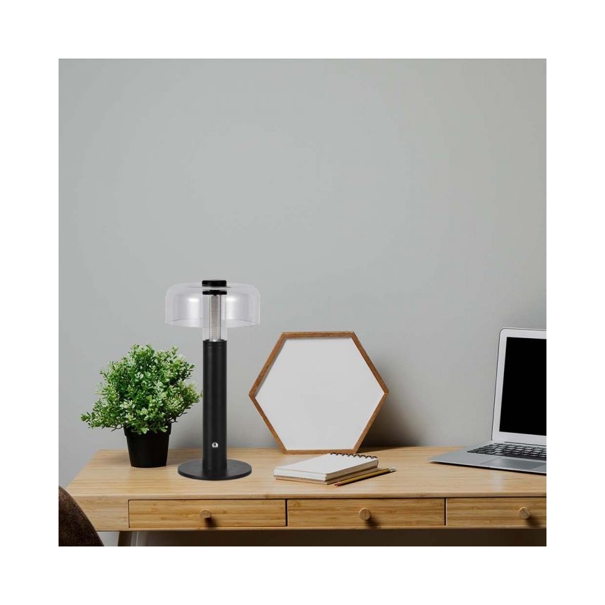 LED регулируема презареждаема настолна лампа с докосване LED/1W/5V 3000K 1800 mAh черна