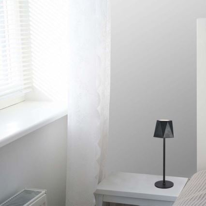 LED регулируема презареждаема настолна лампа с докосване LED/4W/5V 3000-6000K 1800 mAh черна